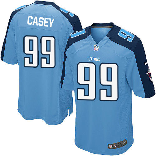 Men's Game Jurrell Casey Nike Jersey Light Blue Home - #99 NFL Tennessee Titans